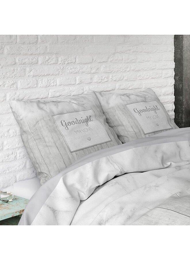 Sleeptime Dekbedovertrek Marble Goodnight 3 Grijs - Blended Katoen