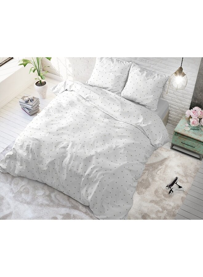 Dekbedovertrek Dots Wit - Blended Katoen