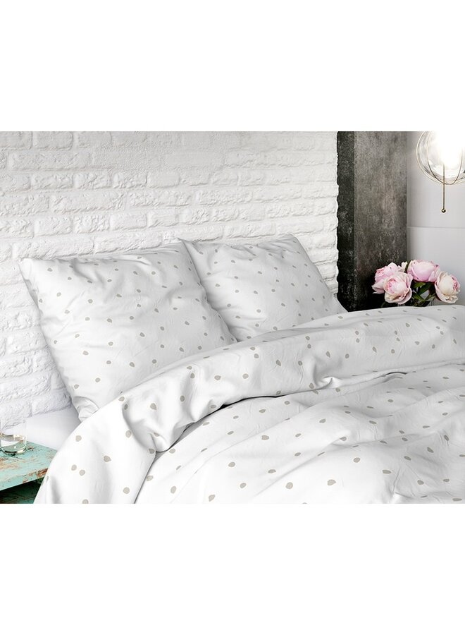 Sleeptime Dekbedovertrek Dots Wit - Blended Katoen