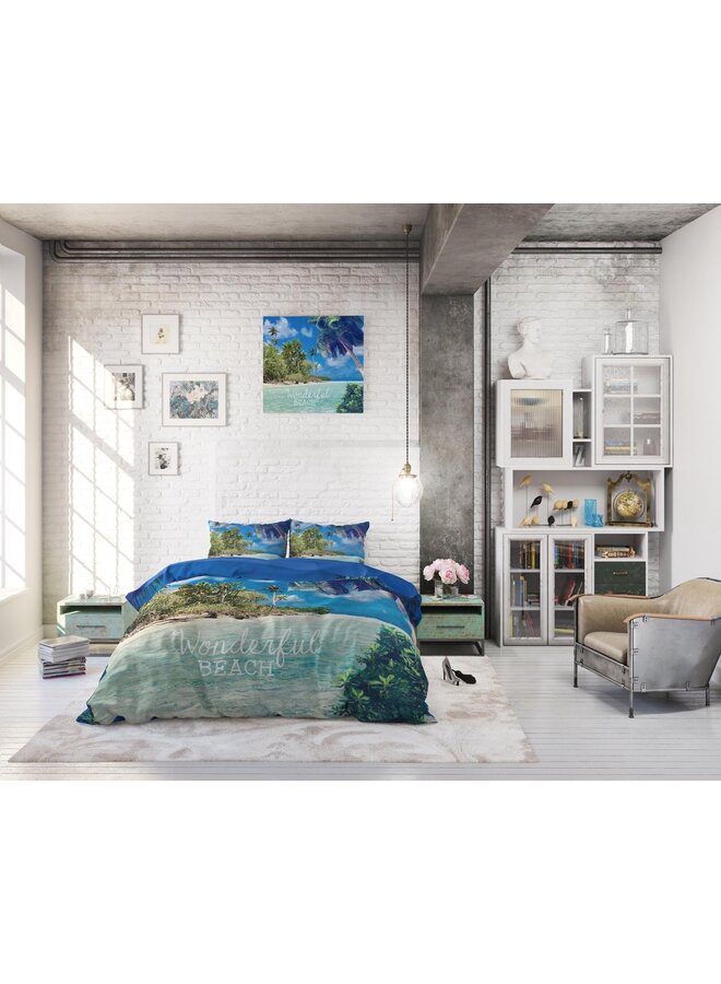 Sleeptime Dekbedovertrek Wonderful Beach Blauw - Blended Katoen
