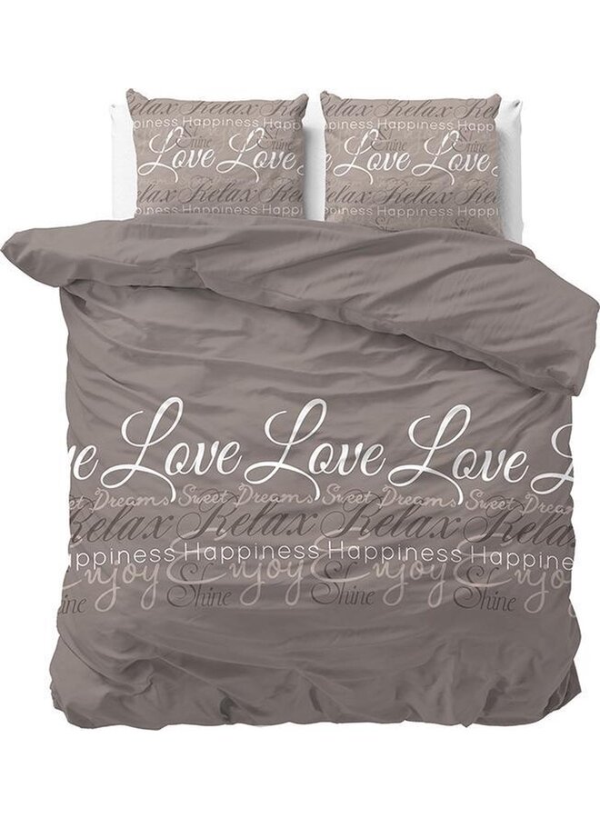 Dekbedovertrek Love and Relax Taupe - Blended Katoen