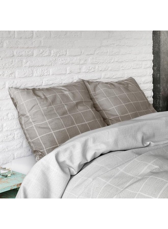 Sleeptime Dekbedovertrek Royal Block Taupe - Blended Katoen