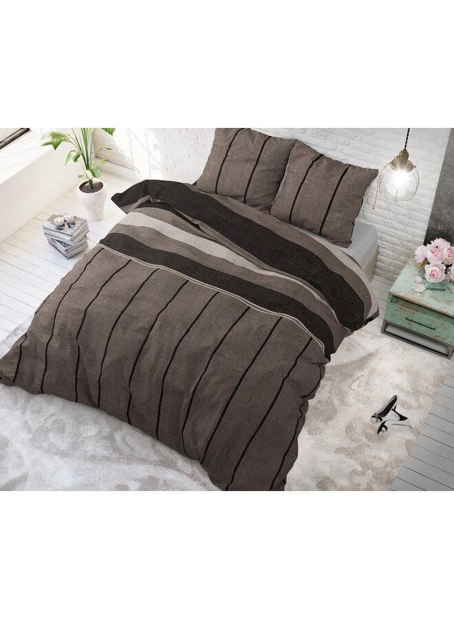 Sleeptime Dekbedovertrek Kees Taupe - Blended Katoen