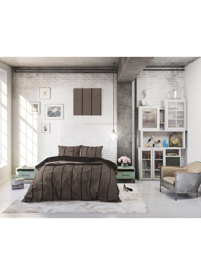 Sleeptime Dekbedovertrek Kees Taupe - Blended Katoen