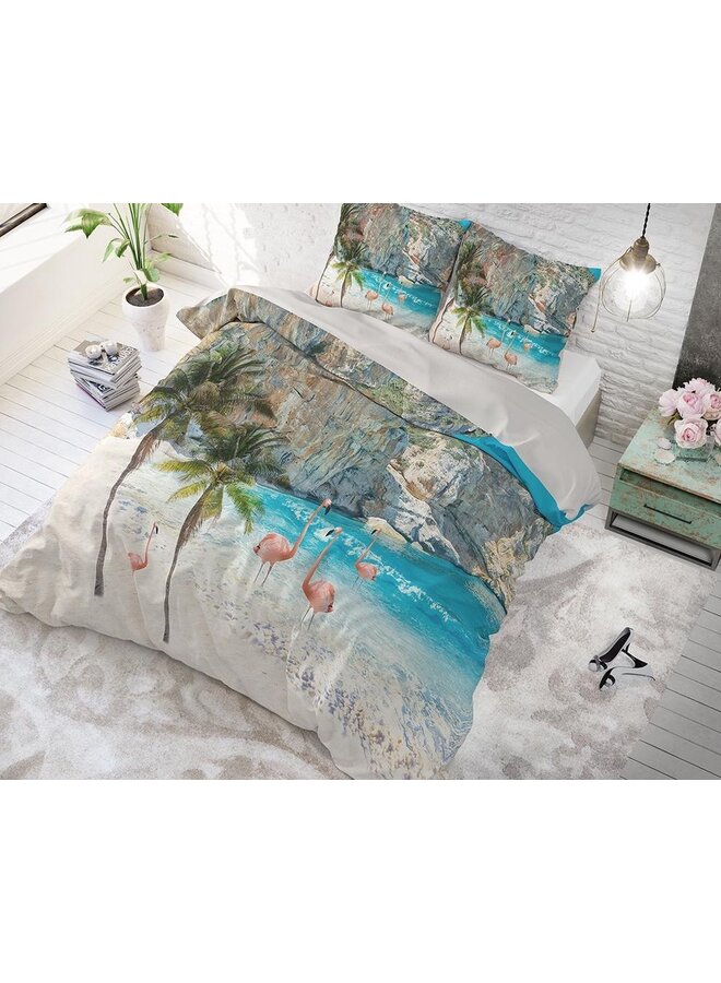 Sleeptime Dekbedovertrek Flamingo Beach Multi - Blended Katoen