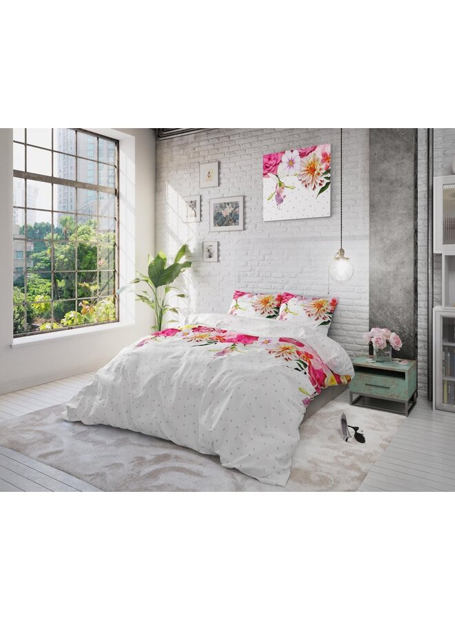 Sleeptime Dekbedovertrek Love Garden Wit - Blended Katoen