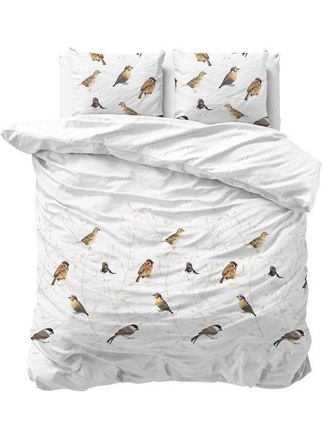 Sleeptime Dekbedovertrek Birdy Wit - Blended Katoen