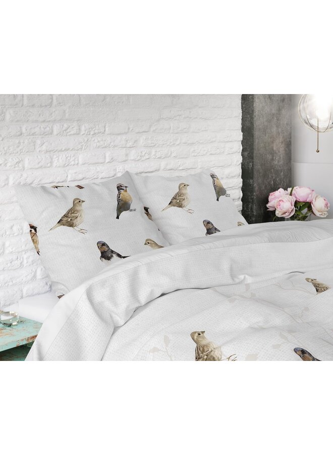 Sleeptime Dekbedovertrek Birdy Wit - Blended Katoen