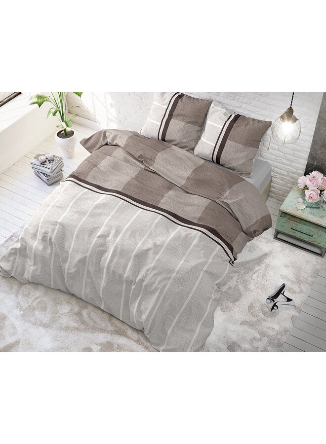 Sleeptime Blended Katoen Dekbedovertrek Taupe