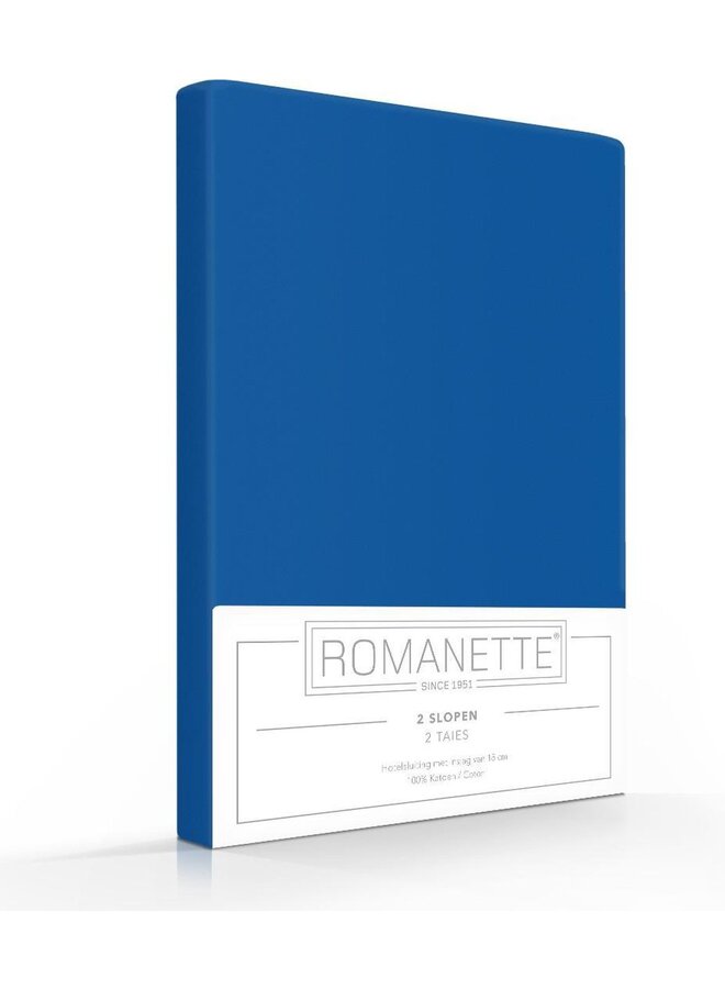 Romanette Kussenslopen (Set Van 2) Kobalt - 60x70 - Katoen