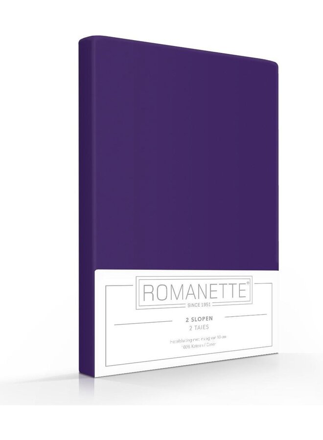 Romanette Kussenslopen (Set Van 2) Paars - 60x70 - Katoen
