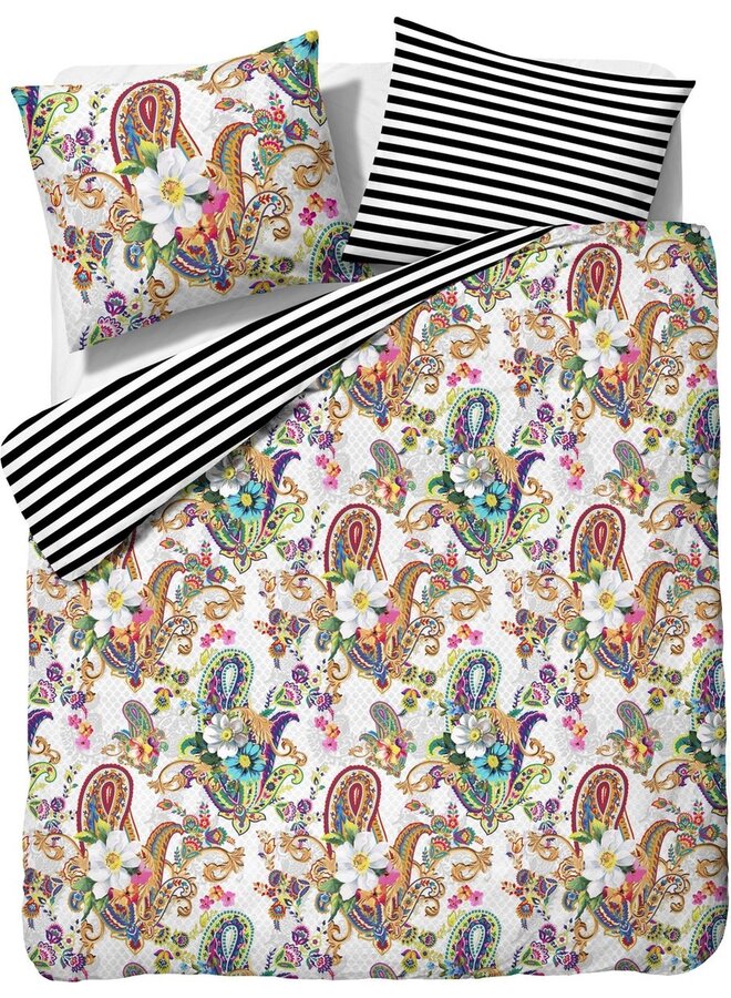 Melli Mello Dekbedovertrek Kemya Wit - Katoensatijn