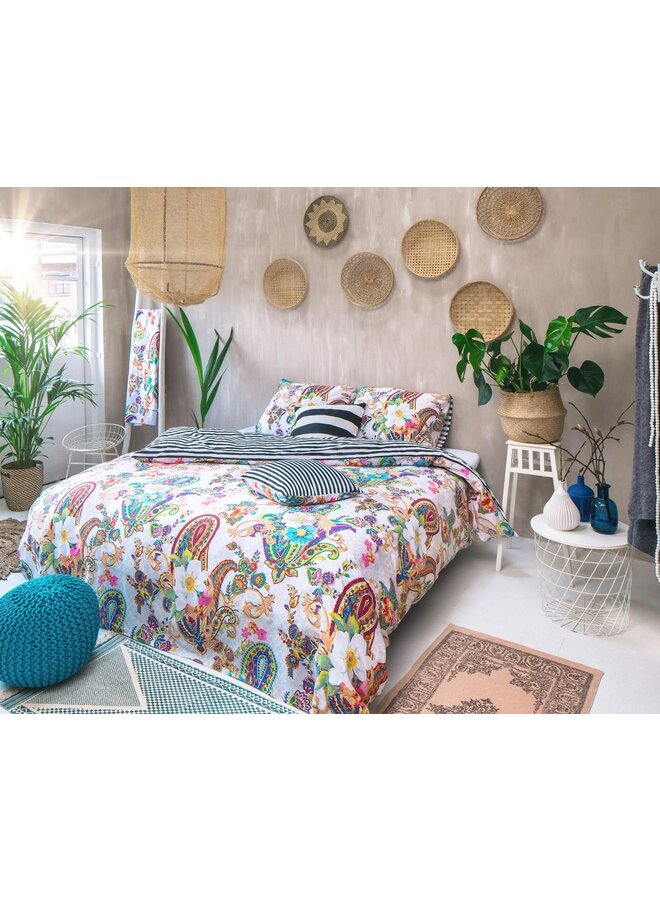 Melli Mello Dekbedovertrek Kemya Wit - Katoensatijn