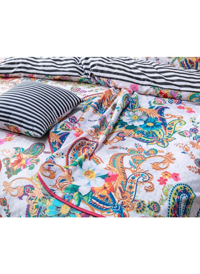 Melli Mello Dekbedovertrek Kemya Wit - Katoensatijn