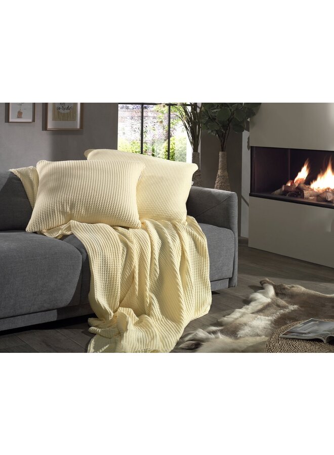 Heckett & Lane Kussenslopen Wafel (Set Van 2) Vanille - 60x70 - Katoen