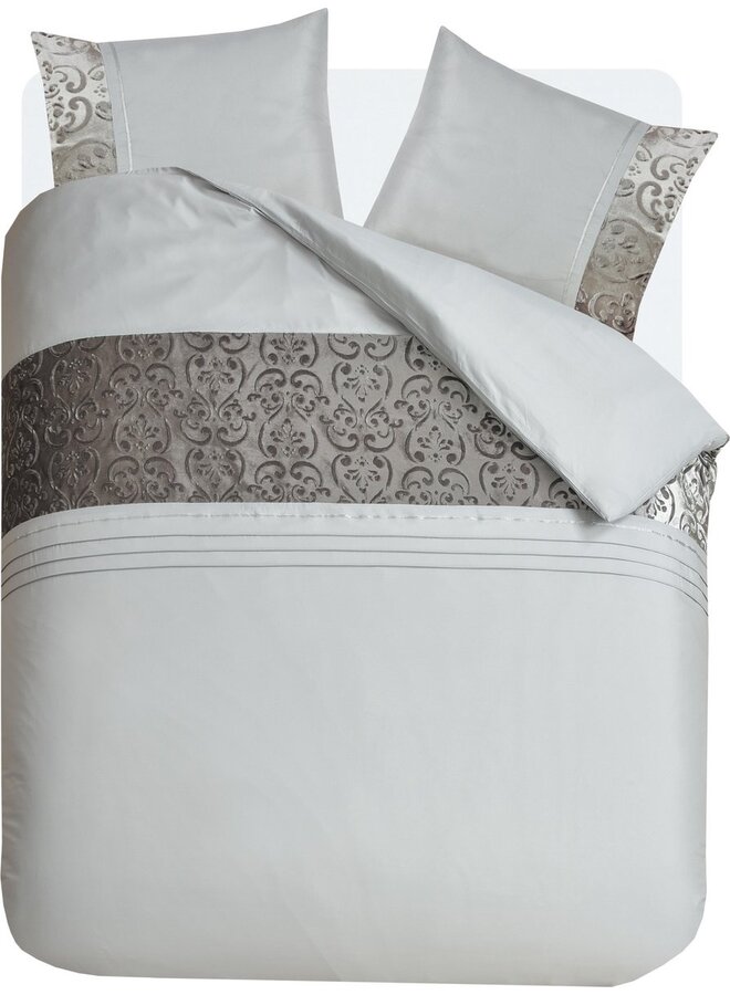 Fancy Embroidery Dekbedovertrek Velvet Sydney Grijs - Microvezel