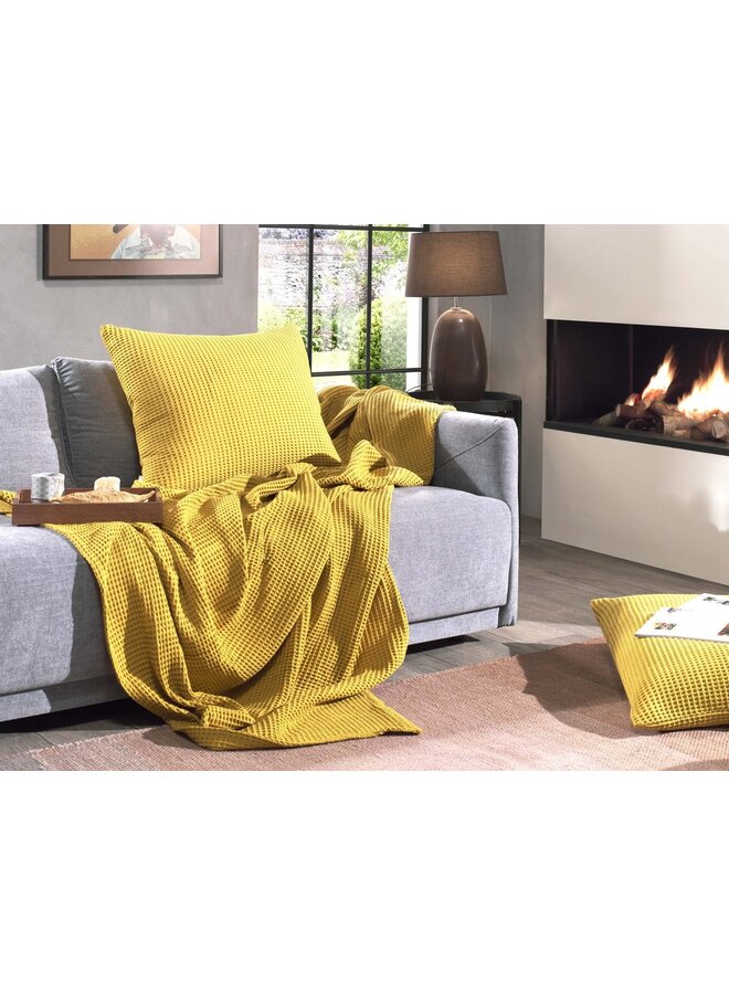 2x Heckett & Lane Katoen Wafel Kussenslopen Geel - 60x70