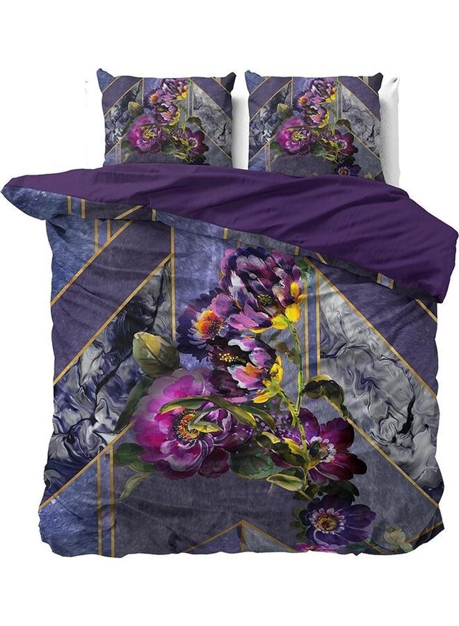 Dekbedovertrek Kannieta Paars - Katoensatijn