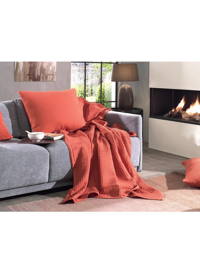 Heckett & Lane Kussenslopen Wafel (Set Van 2) Koper Oranje - 60x70 - Katoen