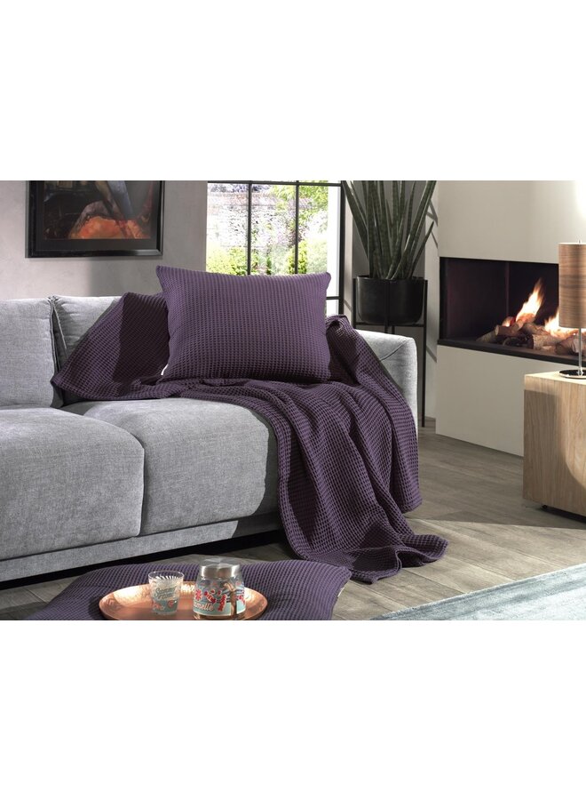 Heckett & Lane Kussenslopen Wafel (Set Van 2) Paars - 60x70 - Katoen