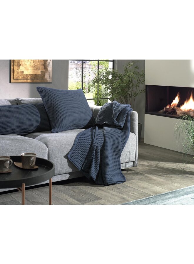 Heckett & Lane Kussenslopen Wafel (Set Van 2) Isignia Blauw - 80x80 - Katoen