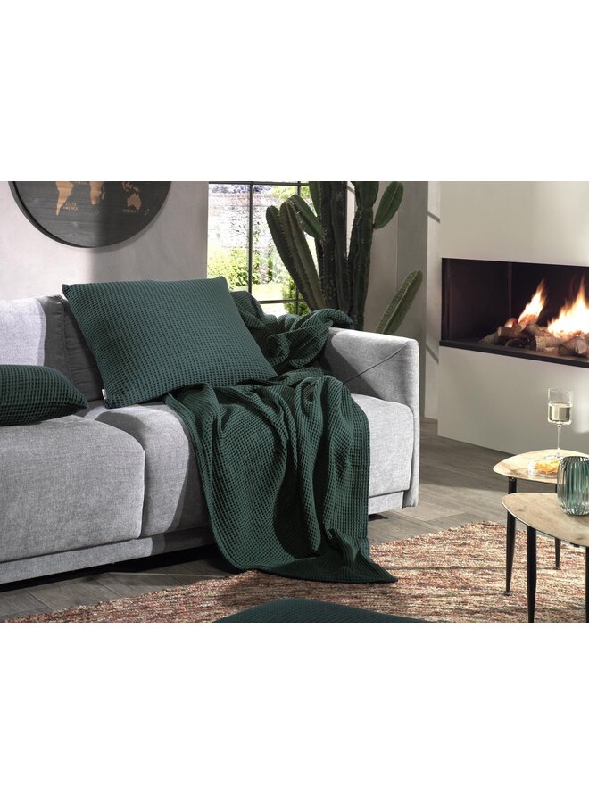 Heckett & Lane Kussenslopen Wafel (Set Van 2) Bistro Groen - 80x80 - Katoen