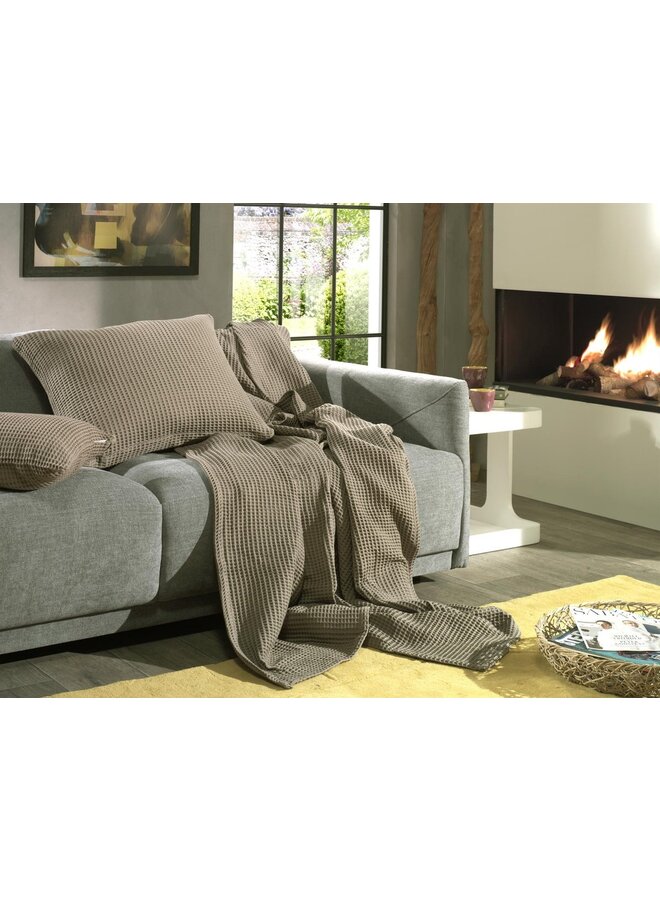 Heckett & Lane Kussenslopen Wafel (Set Van 2) Glacier Grijs - 80x80 - Katoen