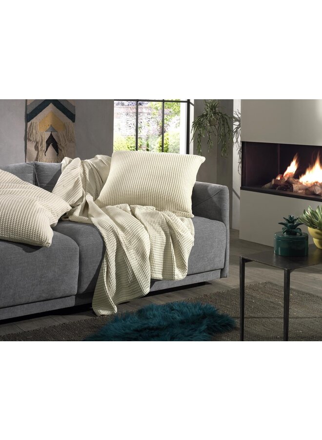 Heckett & Lane Kussenslopen Wafel (Set Van 2) Snow Wit - 80x80 - Katoen