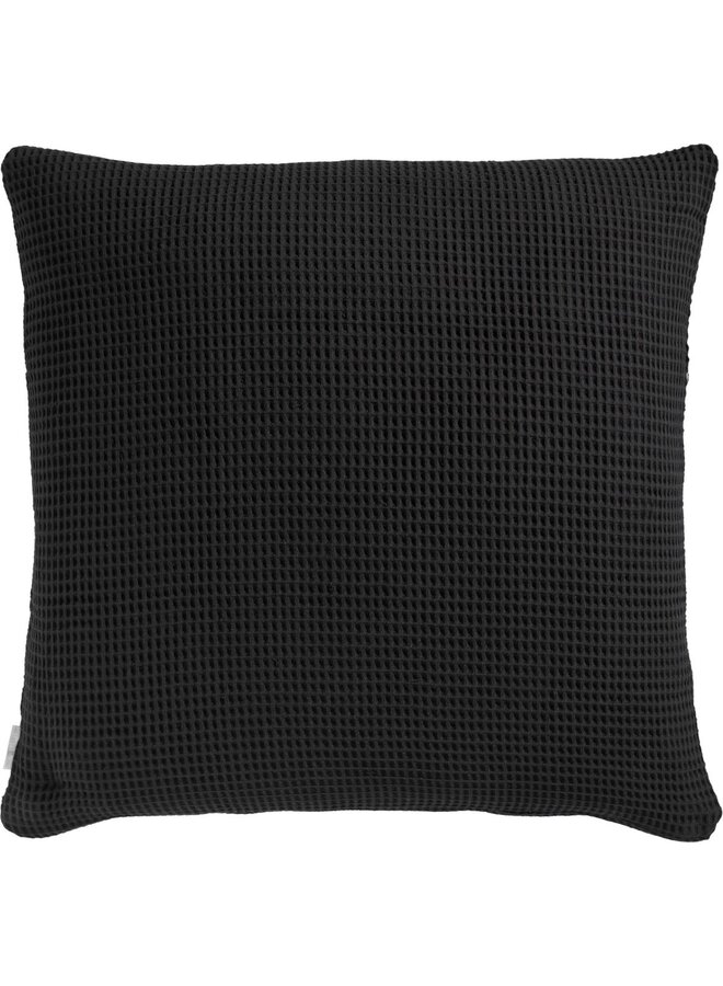 Heckett & Lane Kussenslopen Wafel (Set Van 2) Deep Zwart - 80x80 - Katoen