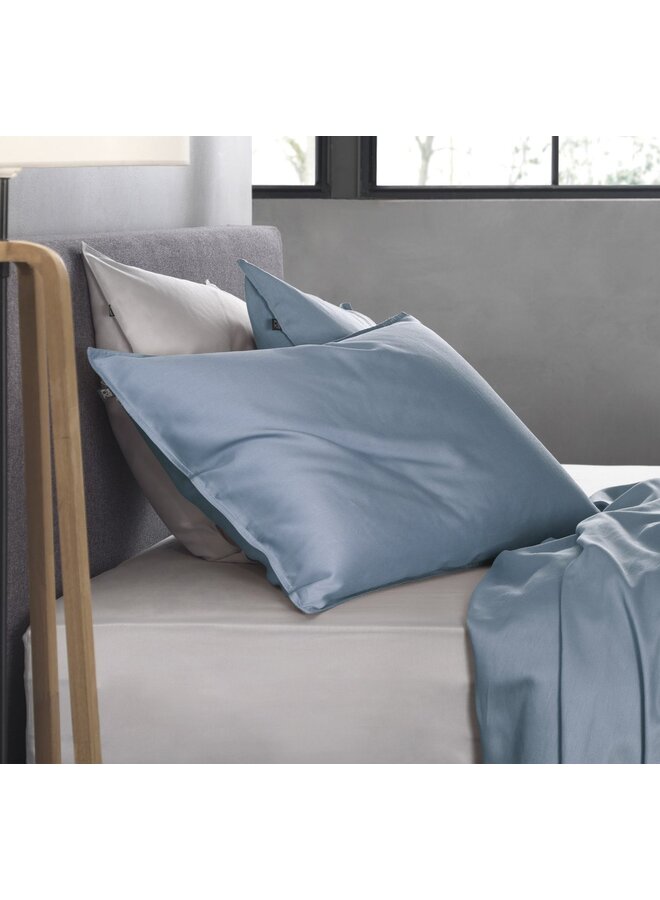 ZO! Home Kussenslopen Satinado Blauw - Set Van 2 - 60x70 - Katoensatijn