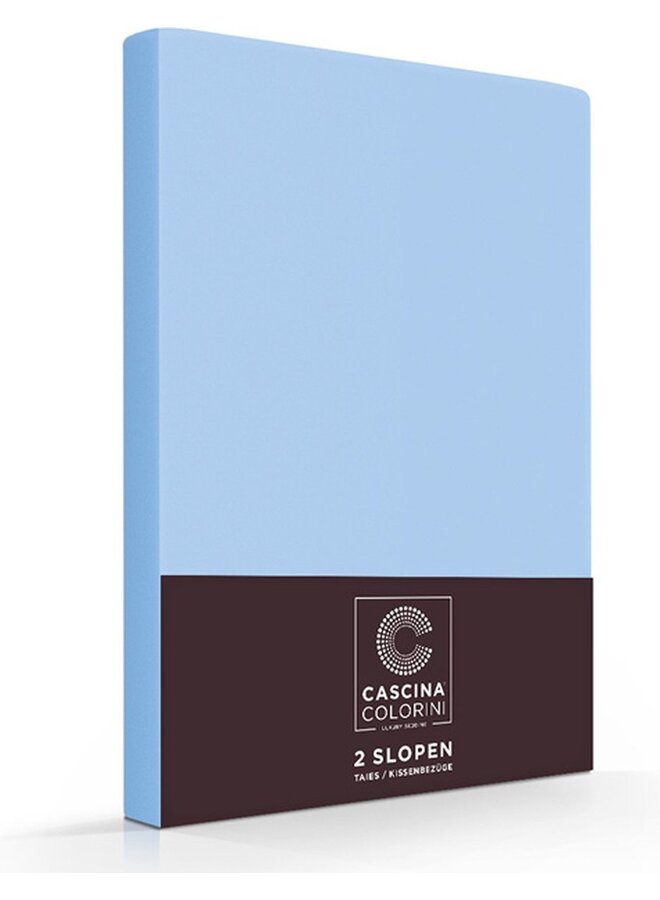Cascina Colorini Kussenslopen (Set Van 2) Blauw - 60x70 - Egyptisch Percale Katoen