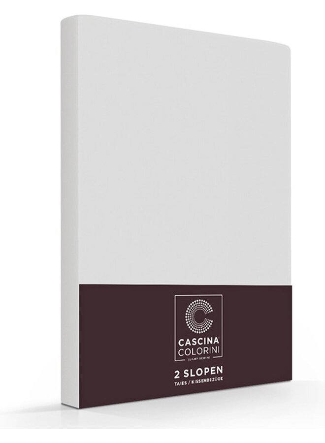 Cascina Colorini Kussenslopen Grijs - Set Van 2 - Egyptisch Percale Katoen
