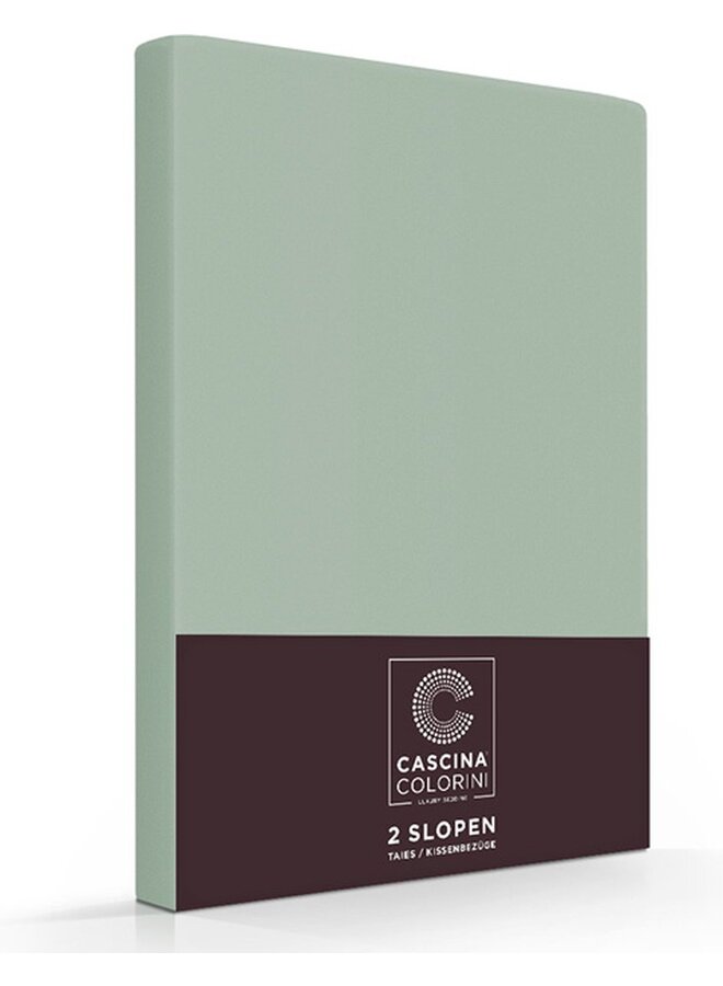 Cascina Colorini Kussenslopen (Set Van 2) Groen - 65x65 - Egyptisch Percale Katoen
