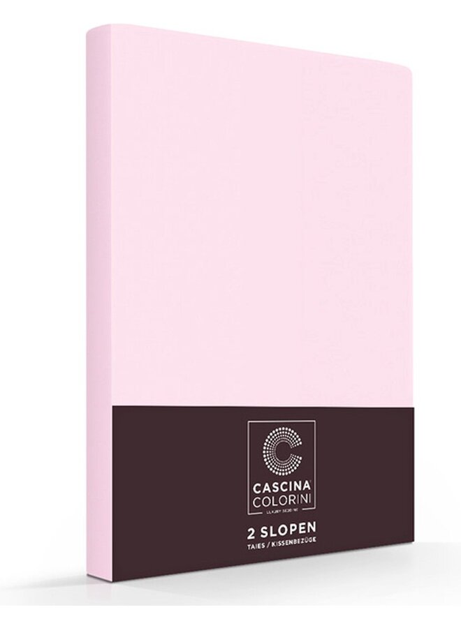 Cascina Colorini Kussenslopen (Set Van 2) Roze - 65x65 - Egyptisch Percale Katoen