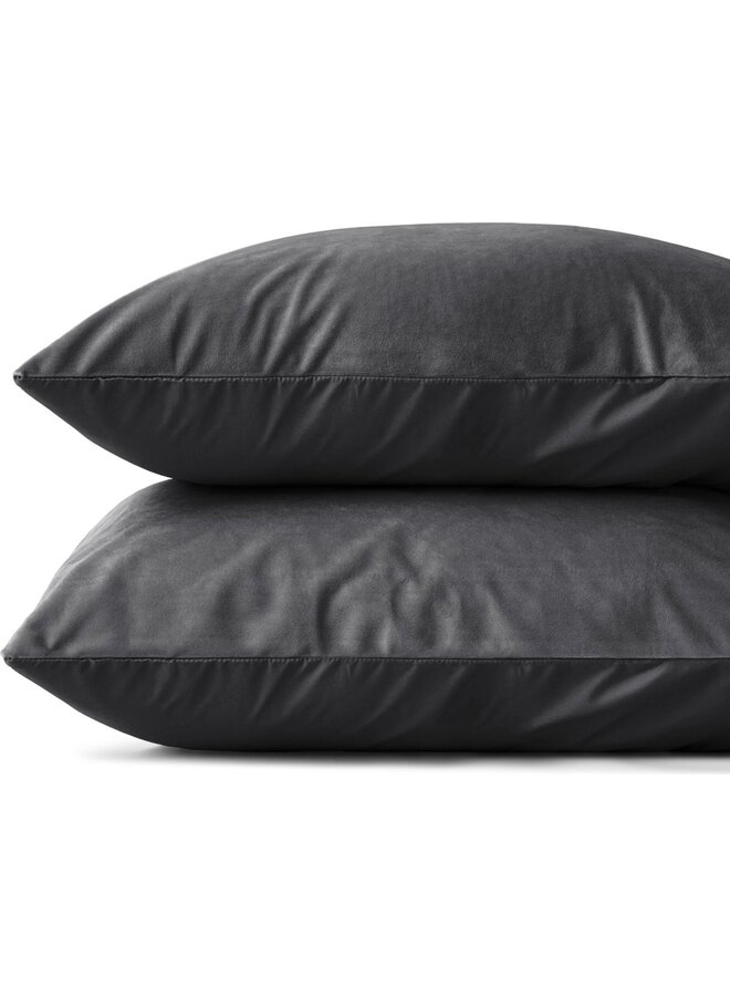 Sleeptime Kussenslopen (Set Van 2) Antraciet - 60x70 - Velvet
