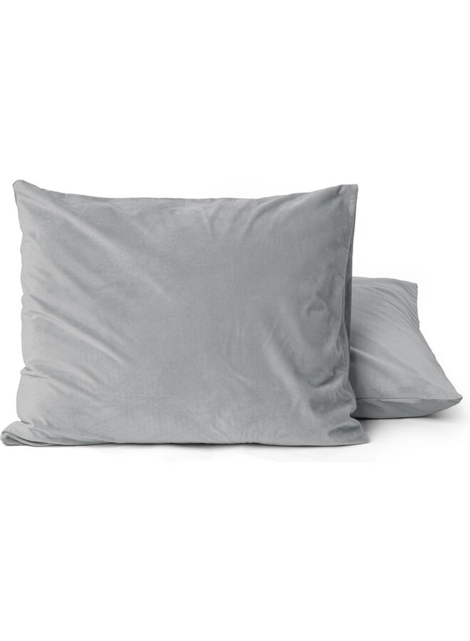 Sleeptime Kussenslopen Grijs - Set Van 2 - 60x70 - Velvet