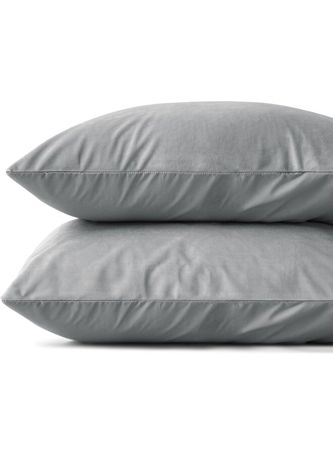 Sleeptime Kussenslopen (Set Van 2) Grijs - 60x70 - Velvet