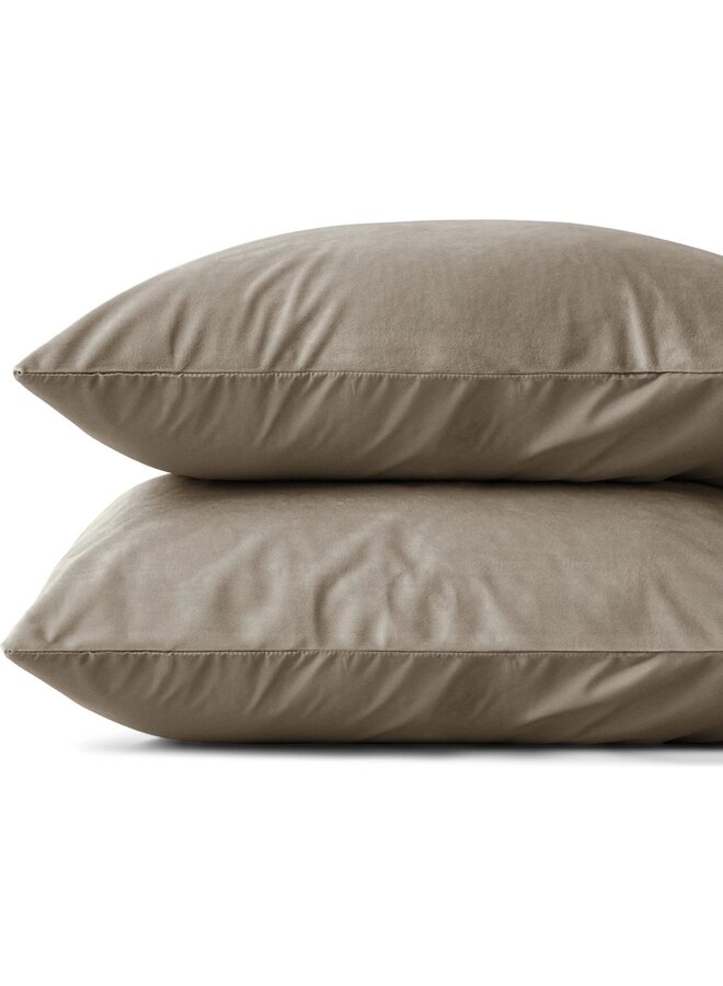 Sleeptime Kussenslopen (Set Van 2) Taupe - 60x70 - Velvet