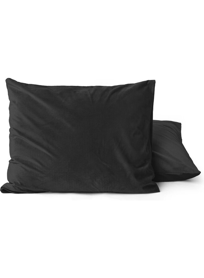 Sleeptime Kussenslopen Zwart - Set Van 2 - 60x70 - Velvet
