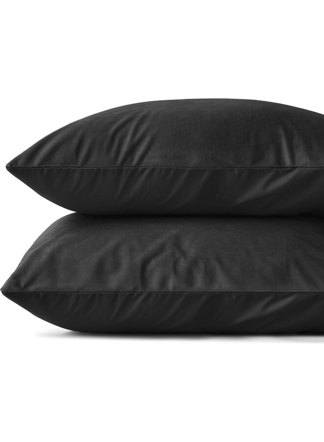Sleeptime Kussenslopen (Set Van 2) Zwart - 60x70 - Velvet