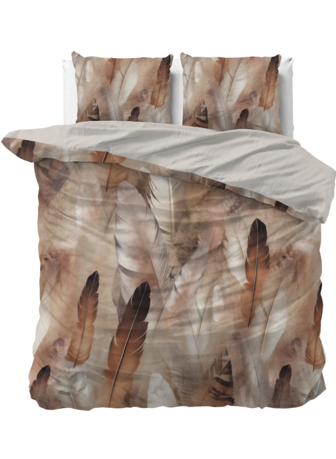 Dekbedovertrek Feathura Taupe - Katoensatijn