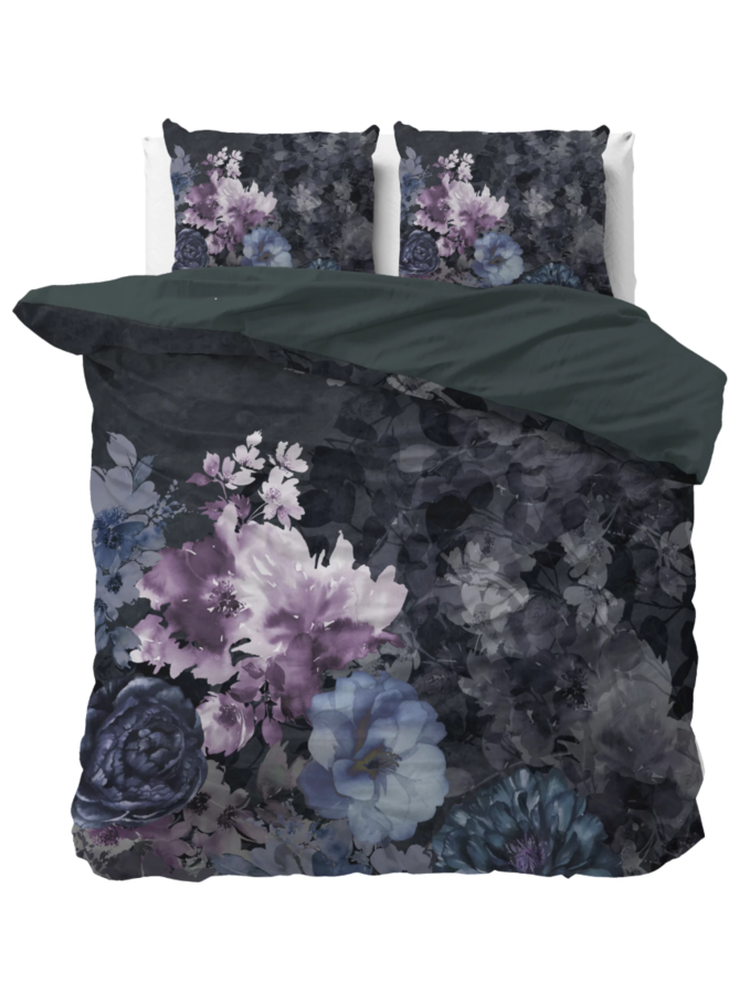 Dekbedovertrek Delora Zwart - Katoensatijn PL2