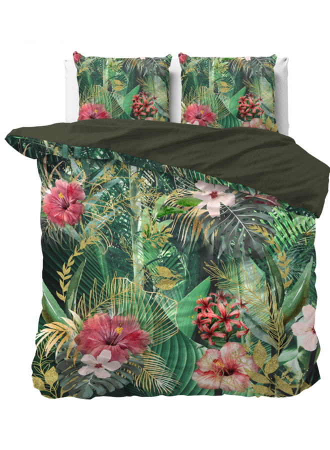 Dreamhouse Dekbedovertrek Mentha Groen - Katoensatijn