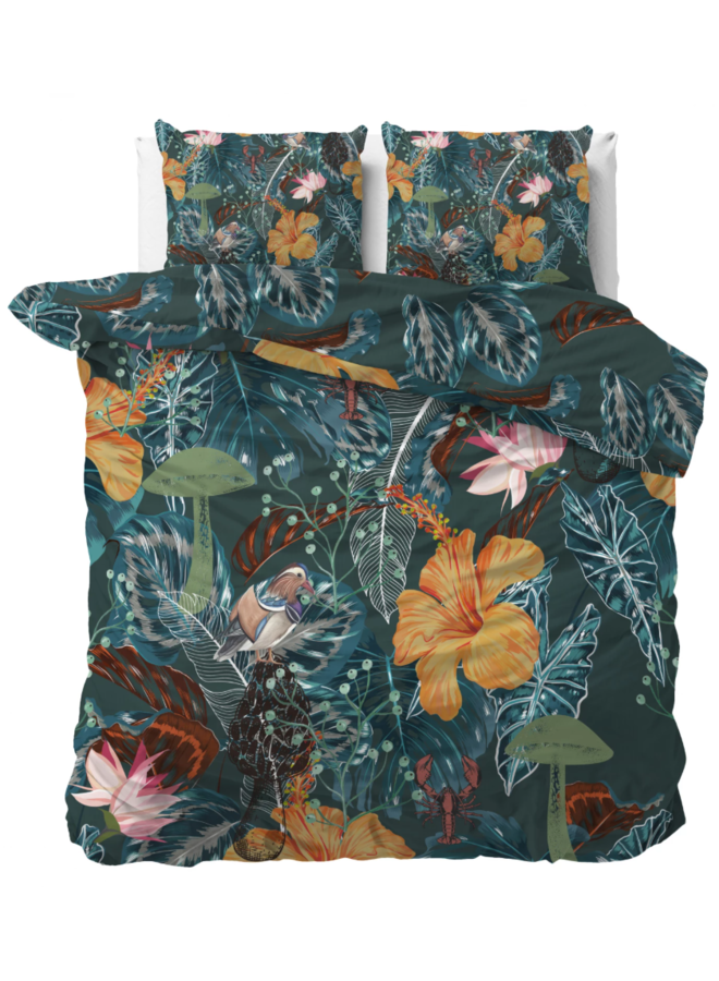 Dekbedovertrek Calanthe Groen- Katoensatijn PL3