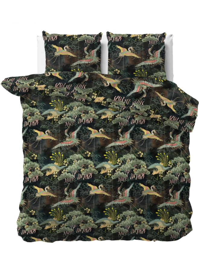 Dekbedovertrek Lisette Groen - Katoensatijn