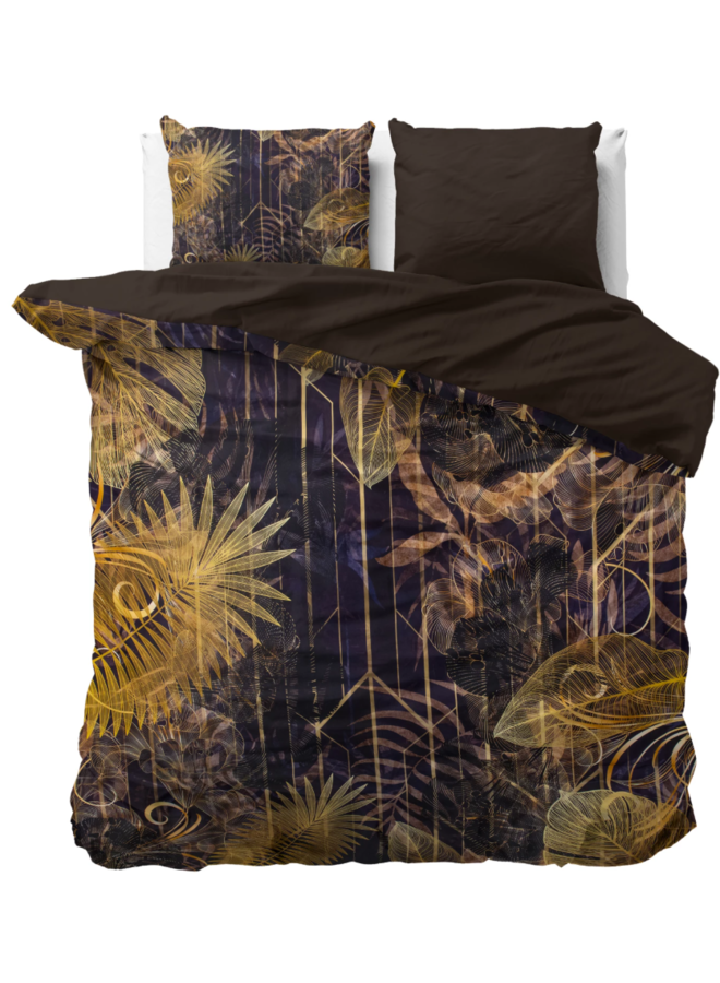 Dekbedovertrek Oliva Goud - Katoensatijn