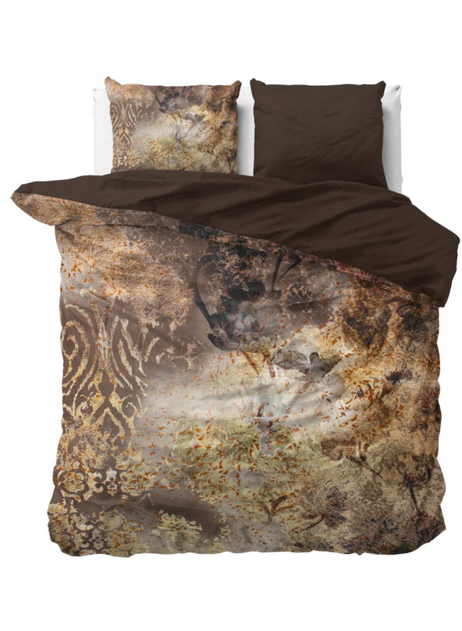 Dekbedovertrek Inferno Taupe - Katoensatijn PL3