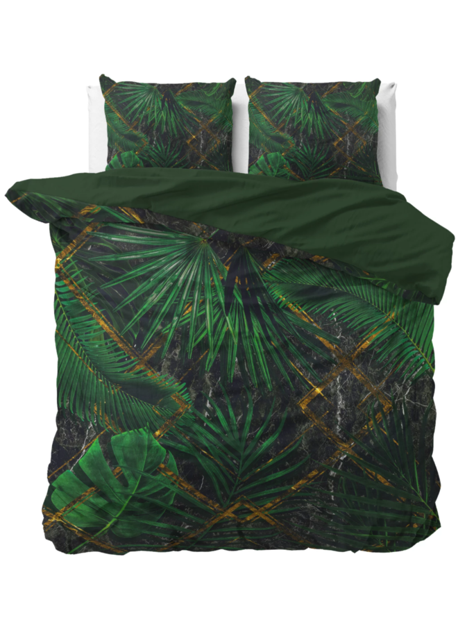 Dekbedovertrek Avena Groen - Katoensatijn PL3