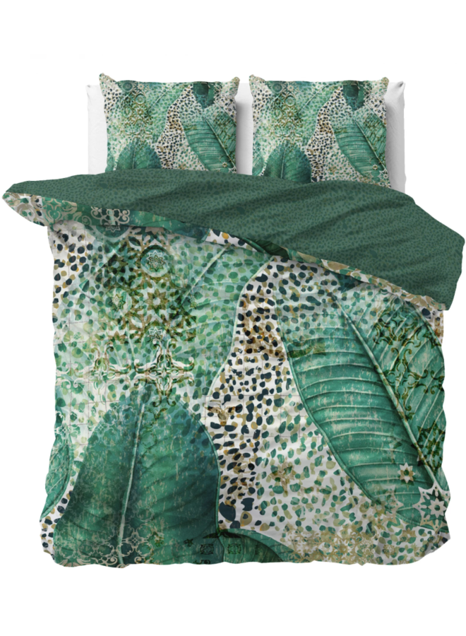 Dekbedovertrek Morena Groen - Katoensatijn PL3