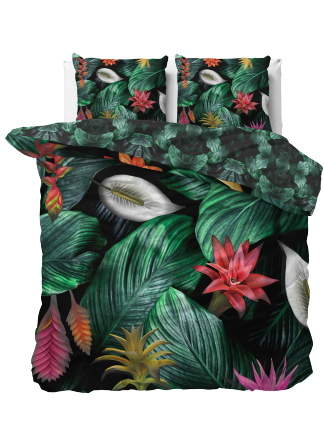 Dekbedovertrek Cintia Groen - Katoensatijn